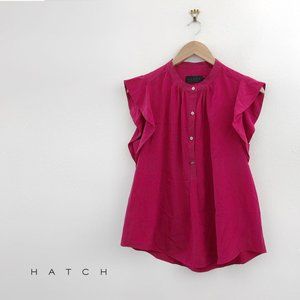 HATCH Maternity Pink Ruffle Slevee Top